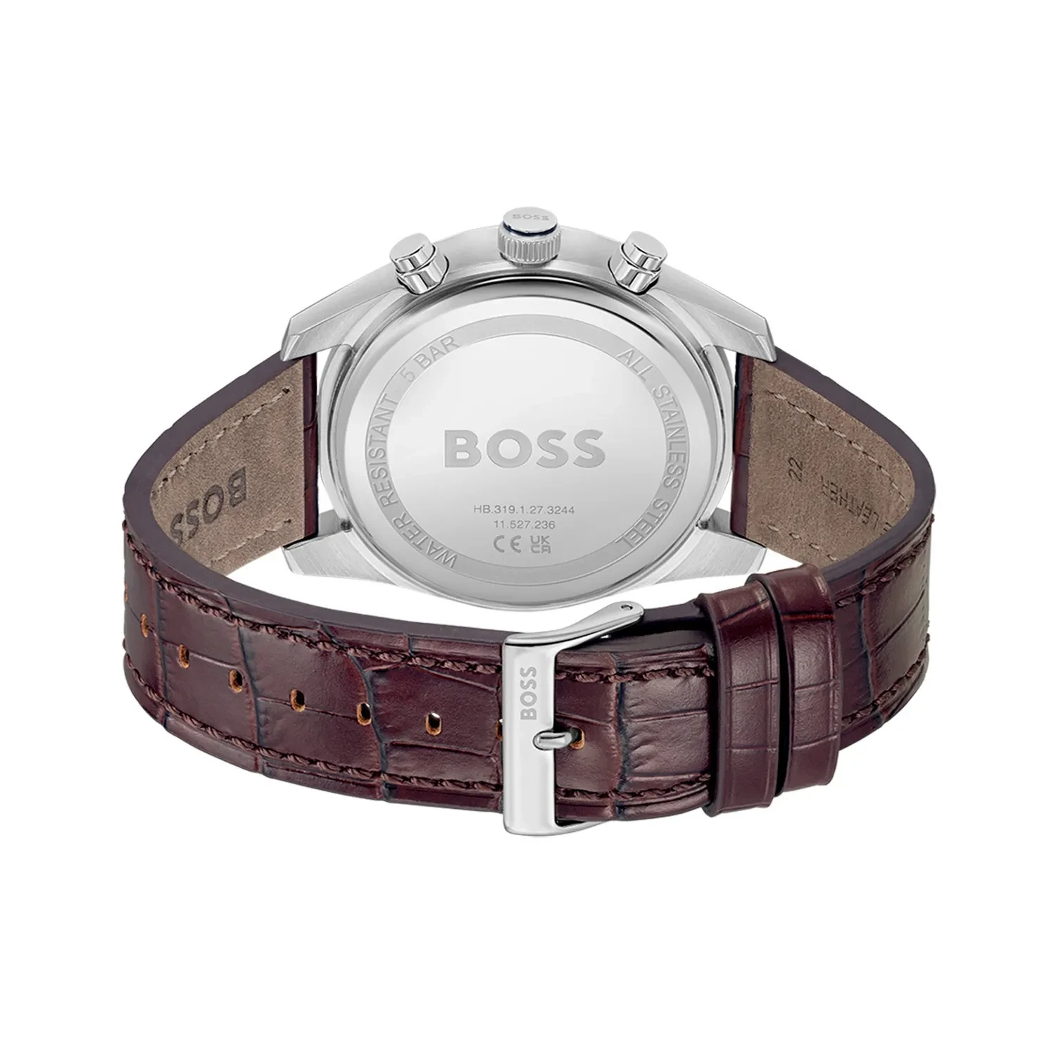 bossです BOSS by Hugo Boss Stainless Steel Black Dial Chronograph Men's Watch -