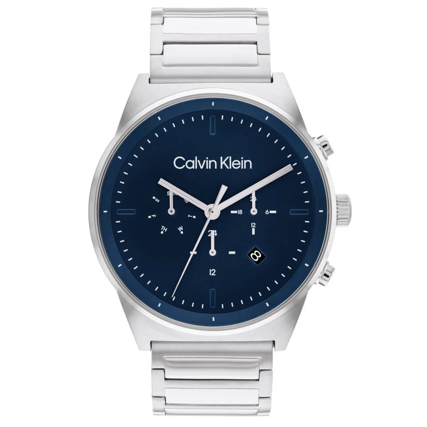 Calvin Klein Silver Stainless Steel Watch with Blue Dial Calvin Klein Unisex Watch 25300010 – Ashford.com main image 3