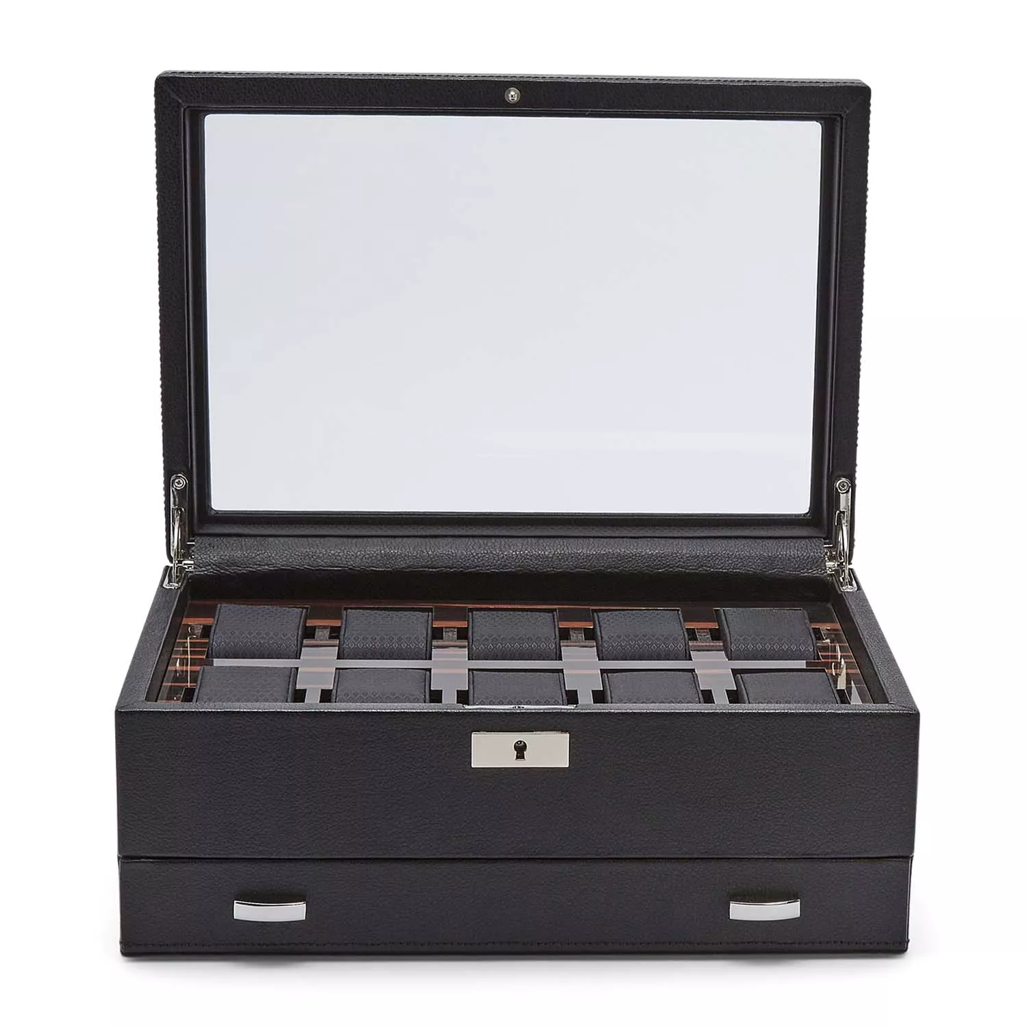 Wolf Roadster Watch Box 10 Watches Black Synthetic leather