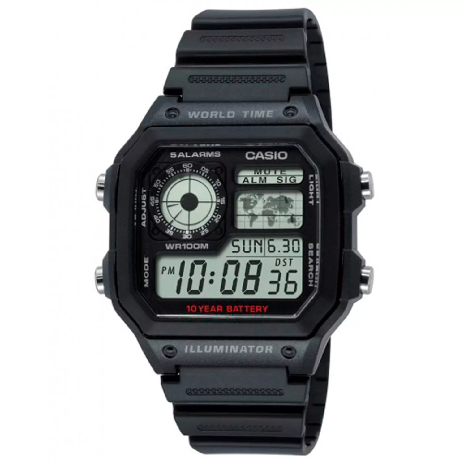 casio ae 1200wh change time