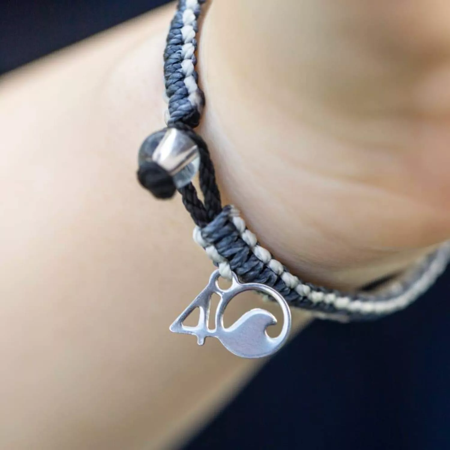 4Ocean Great Shark Braided Bracelet Nylon Whiteshark01 Dit