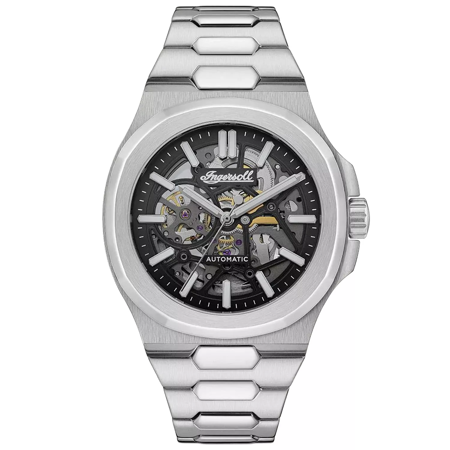 Ingersoll 1892 The Catalina メンズ 42mm 自動巻き腕時計 スケルトンダイヤルとレザーストラップ, ローズゴールド, ブレスレット 並行輸入品 Ingersoll 1892 Catalina Automatic Watch, 42 mm, Black, Leather