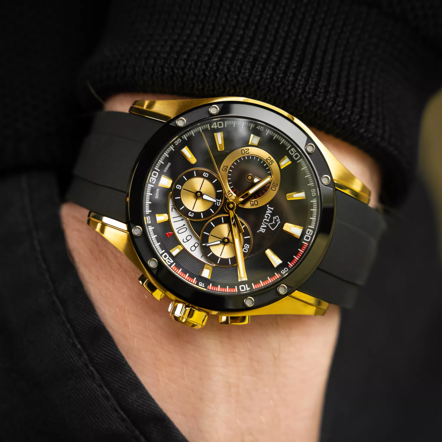 JAGUAR J691/2 – Orologio Analogico Uomo – Nero Con Datario – Cinturino In Pelle