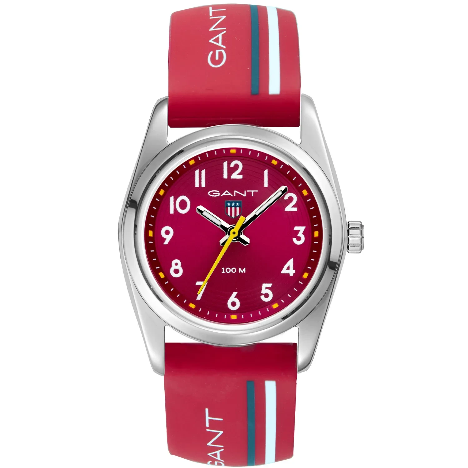 Gant Silver Case Watch with Red Strap Gant Mens Stainless Steel Quartz Watch With Leather Strap  main image 4