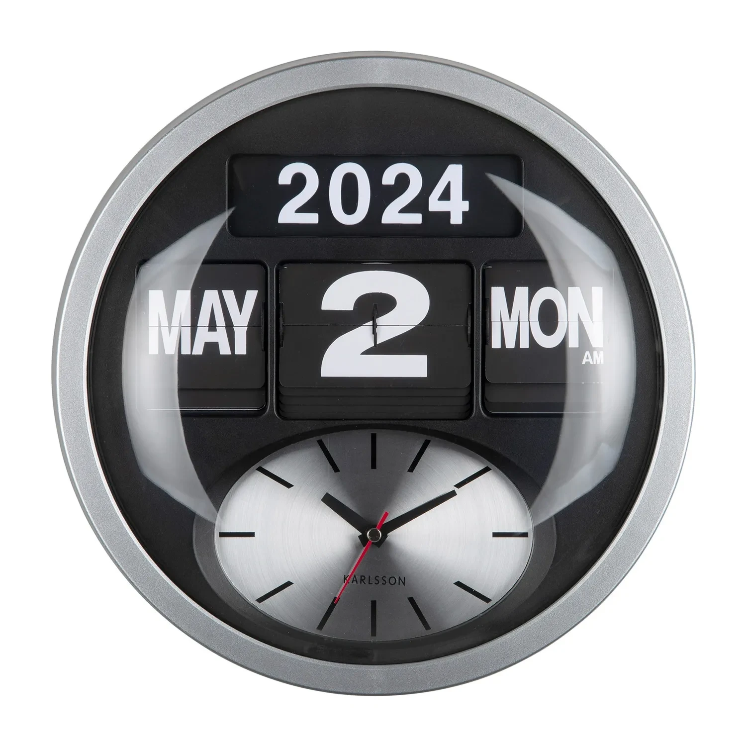 Karlsson Round Flip Wall clock KA6030SI - Ditur