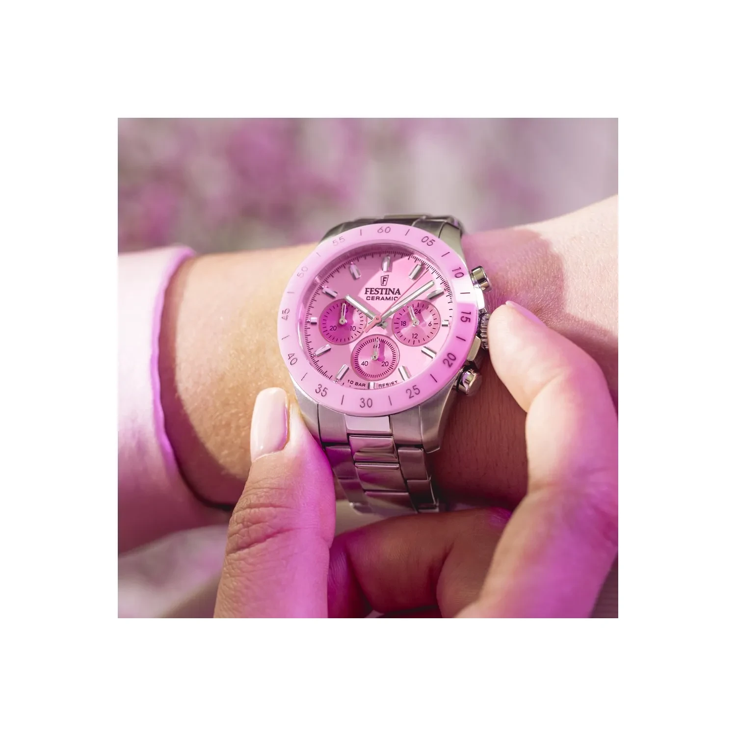 Festina Orologio Uomo Swiss Made F20036/2 - Cassa Acciaio Placcato Oro Rosa, Bracciale Acciaio, Vetro Zaffiro, Impermeabile 10 ATM
