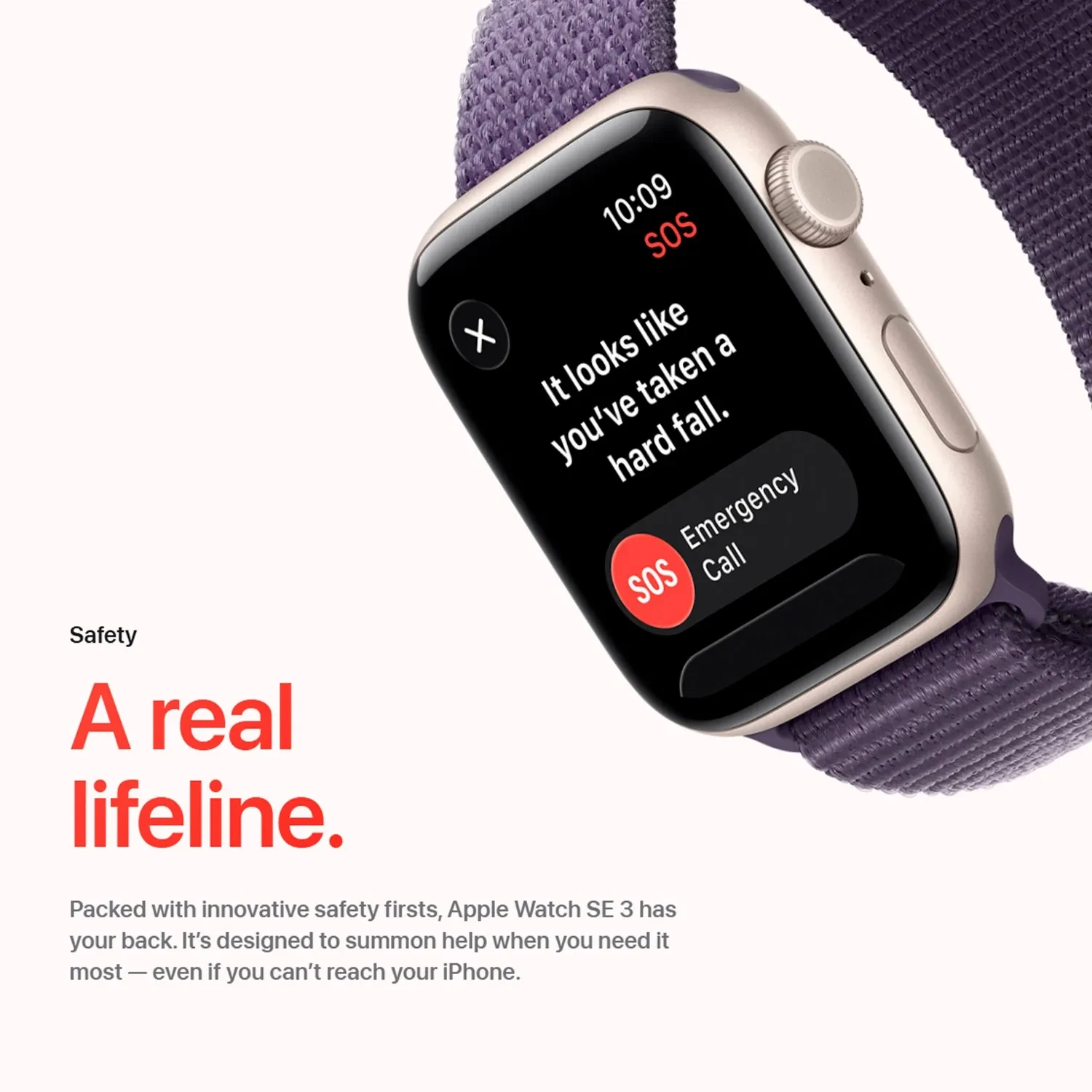 Apple Watch SE GPS 44mm Starlight Aluminium Starlight Spor