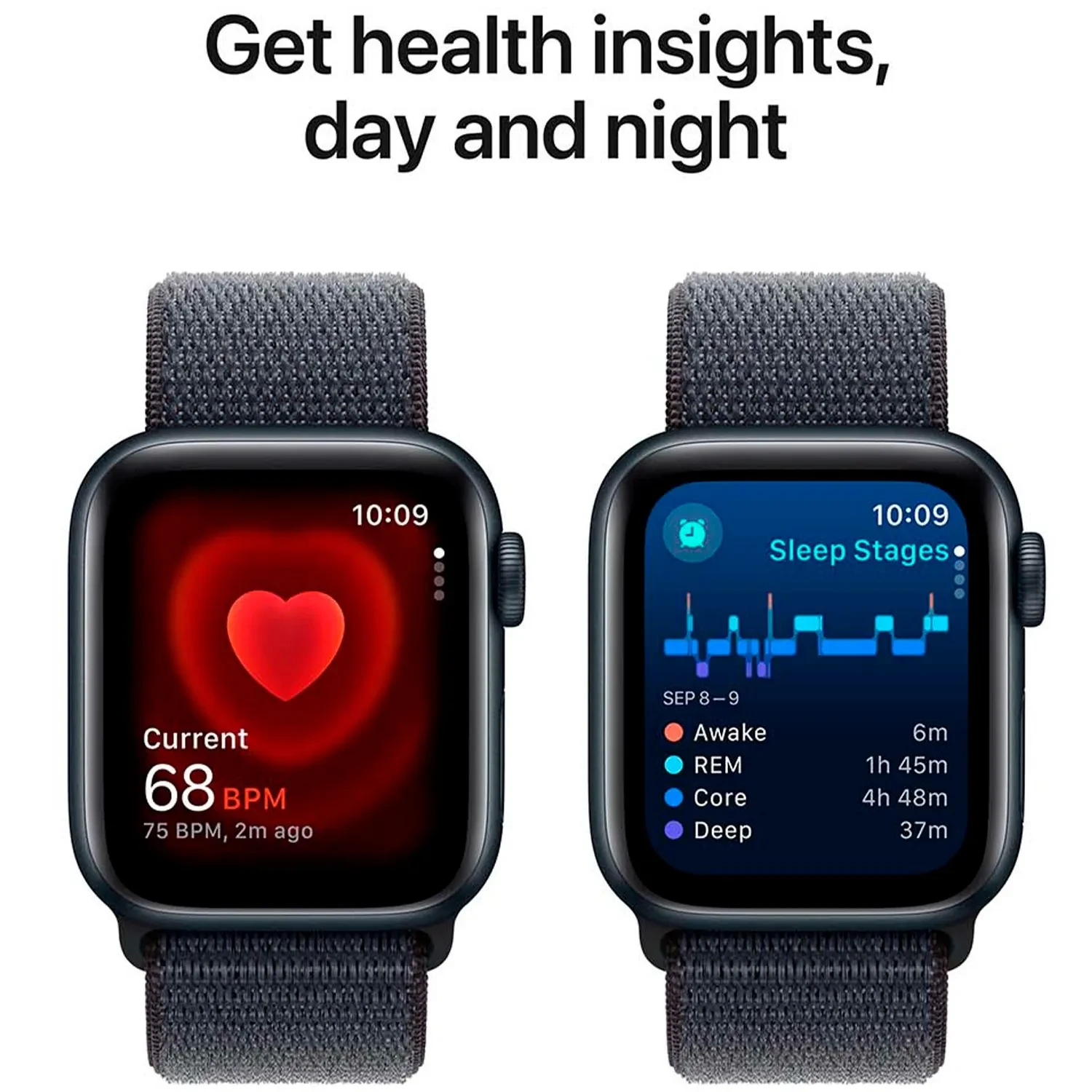 Apple Watch SE GPS 44mm Midnight Aluminium Sport Loop MXEP3