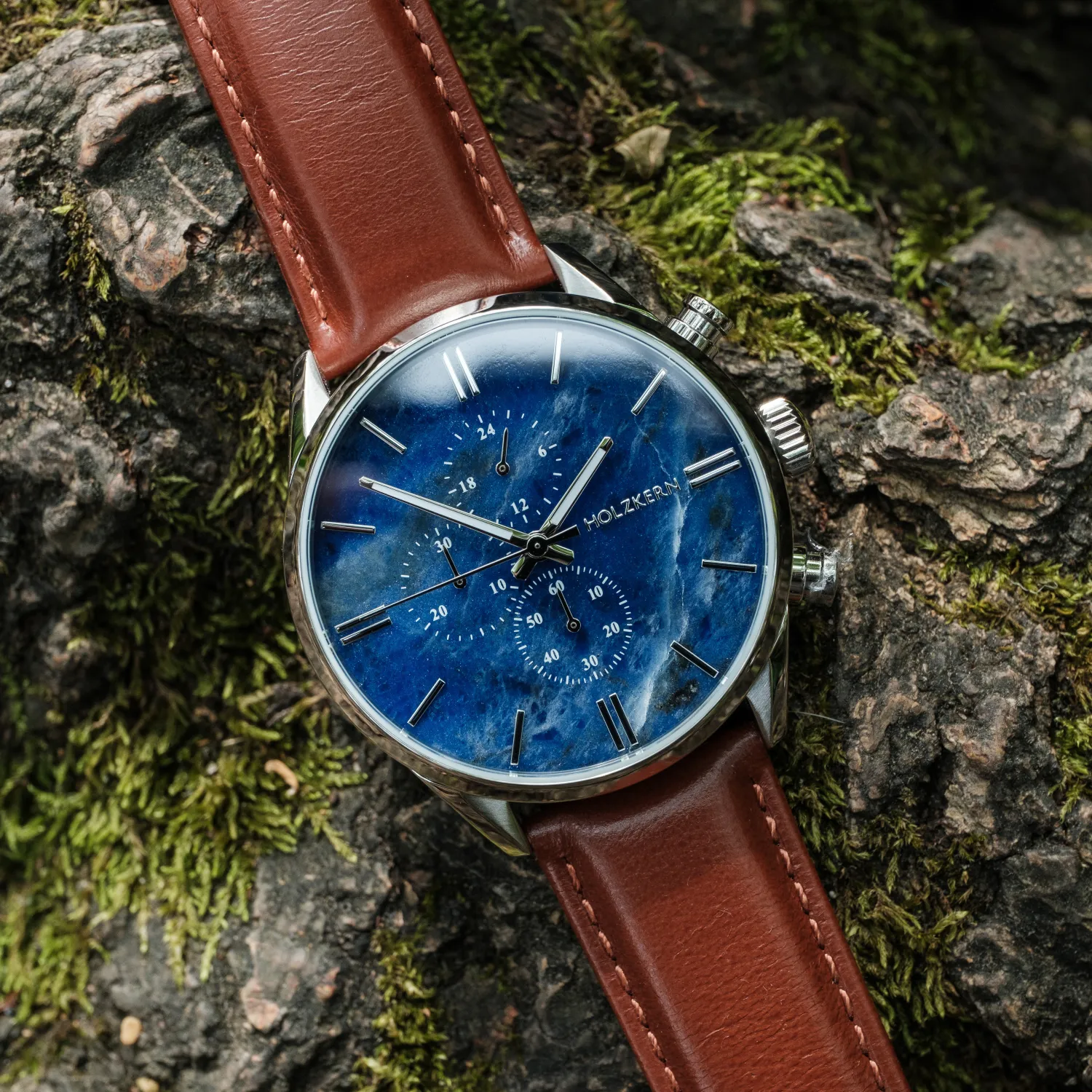 Holzkern Holzuhren Holzkern Armband Blau Holzkern Armbaender