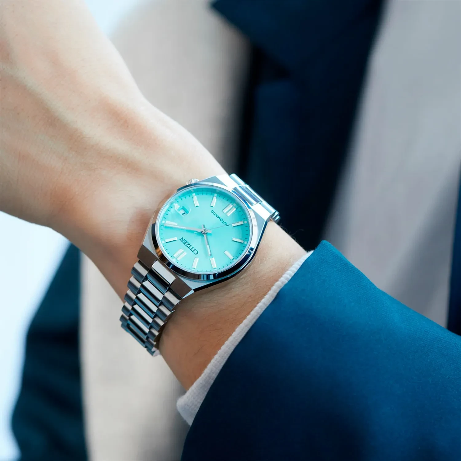 CITIZEN TSUYOSA 37mm NJ0200-50L ブルー TSUYOSA 37mm Blue Dial Stainless Steel Bracelet NJ0200-50M