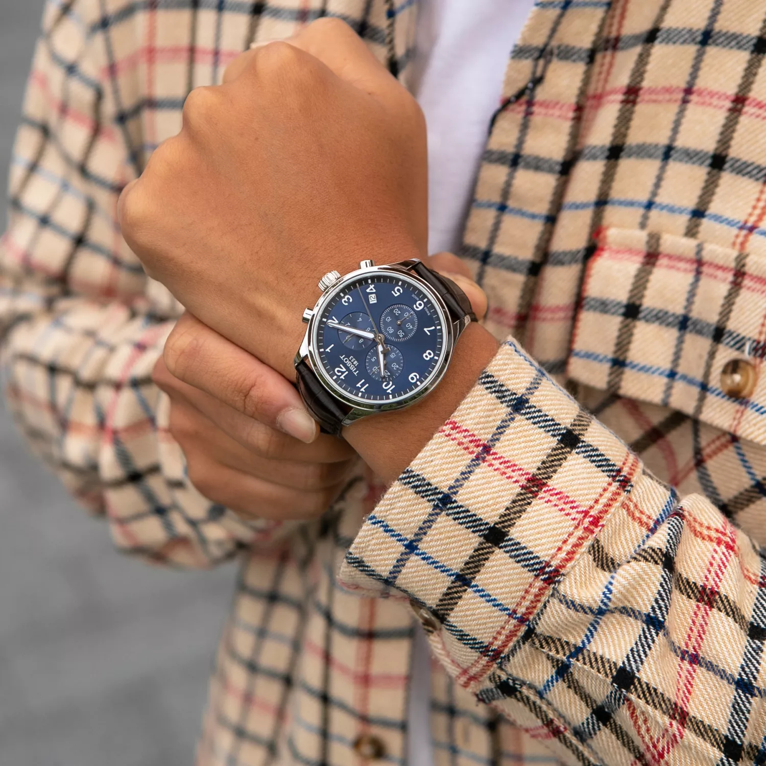 TISSOT Chrono XL Classic ネイビー プチ訳あり稼働美品 【公式通販】