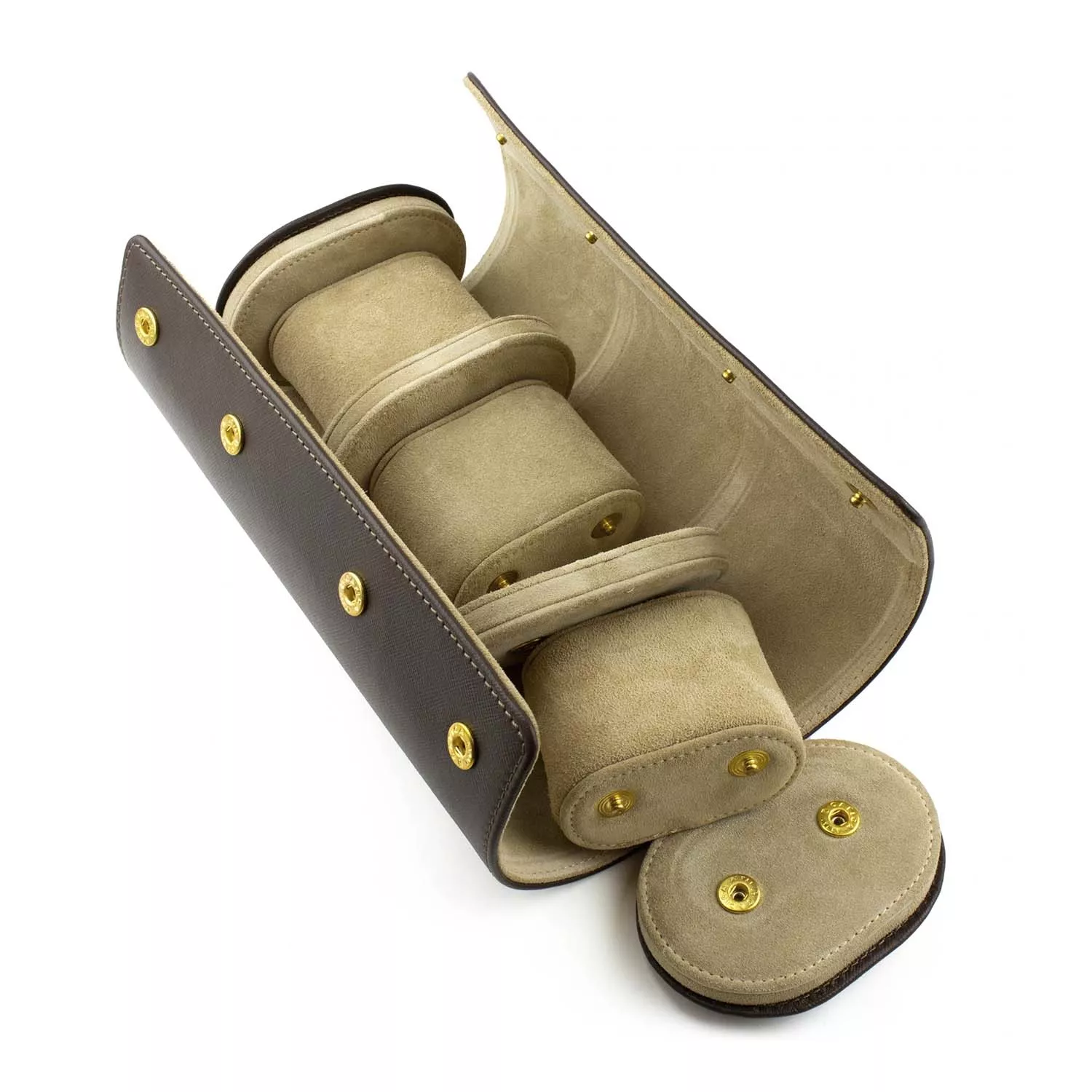 The Watch Stand Cappuccino Watch Roll Watches Brown Leathe