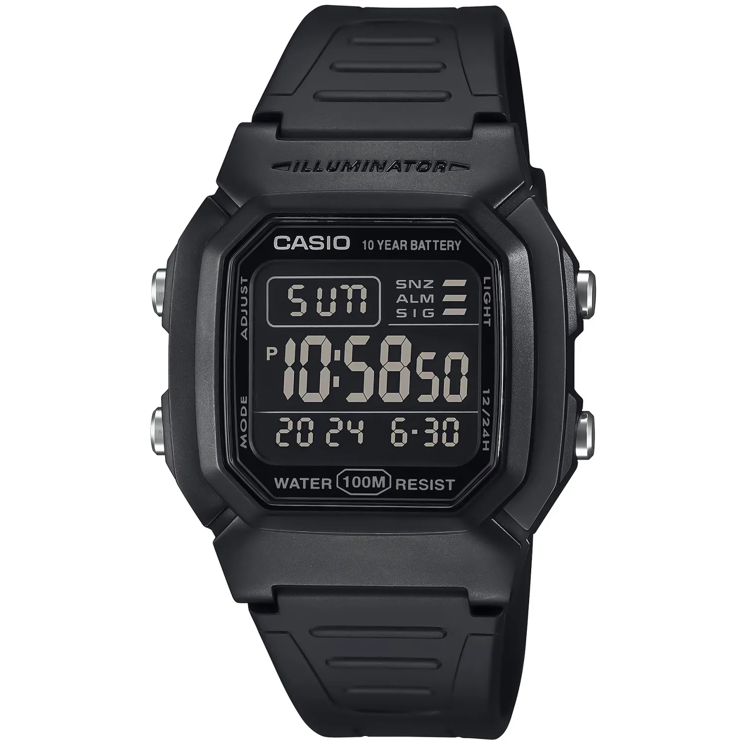 G Shock Casio W218h Manual W218H-1AV Black Digital Men's 50m Water