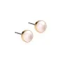 Blomdahl GT Bezel Pearl Earrings Titanium 15-1309-59