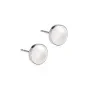 Blomdahl ST Bezel Pearl Earrings Titanium 15-1406-59