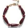 ANNI LU Red Jasper Bracelet Goldplated Brass 262-10-18