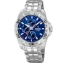 Festina Multifunction F20445/2 watch with Blue dial and a watch case of 43 mm in diameter and a Metallink in Silver