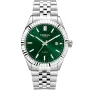 Dissing D1293 watch with Green dial and a watch case of 41 mm in diameter and a Metallink in Silver