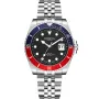 Dissing Diver D1193 watch with Black dial and a watch case of 43 mm in diameter and a Metallink in Silver