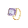 House of Vincent Candy Rock Purple Ametyst Ring Goldplated Silver VJ080-LRG-AM
