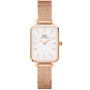 Daniel Wellington Quadro DW00100431 watch with White dial and a watch case of 20 mm in diameter and a Mesh in Rose Gold