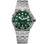 Maurice Lacroix Aikon Venturer Automatic 38 mm. AI6057-SSL52-630-1 watch with Green dial and a watch case of 38 mm in diameter and a Metallink in Silver