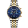 Bonvier Chronograph BV052 watch with Blue dial and a watch case of 42 mm in diameter and a Metallink, Two-Tone in Gold, Silver