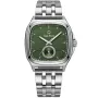 Carl Pique Carré CP0004 watch with Green dial and a watch case of 39 mm in diameter and a Metallink in Silver