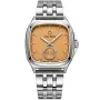 Carl Pique Carré CP0054 watch with Orange dial and a watch case of 39 mm in diameter and a Metallink in Silver