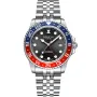 Dissing Diver GMT D1123 watch with Black dial and a watch case of 42 mm in diameter and a Metallink in Silver