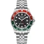 Dissing Diver GMT D1125 watch with Black dial and a watch case of 42 mm in diameter and a Metallink in Silver