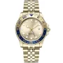 Dissing Diver GMT D1128 watch with Gold dial and a watch case of 42 mm in diameter and a Metallink in Gold