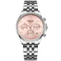 Dissing Village D1598 watch with Pink dial and a watch case of 36 mm in diameter and a Metallink in Silver