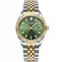 Dissing Date D1669 watch with Green dial and a watch case of 41 mm in diameter and a Metallink, Two-Tone in Gold, Silver