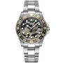 Dissing Diver GMT Limited Edition D1618 watch with Green dial and a watch case of 42 mm in diameter and a Metallink in Silver