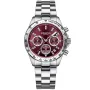 Dissing Lady MK9 Swarovski D1414 watch with Red dial and a watch case of 39 mm in diameter and a Metallink in Silver