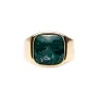 IX Studios Cushion Signet Marble Ring Goldplated Silver DMN0282GDGRMA