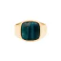 IX Studios Cushion Signet Hawks Eye Ring Goldplated Silver DMN0282GDHE