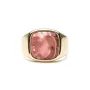 IX Studios Cushion Signet Rhodocrosite Ring Goldplated Silver DMN0282GDRHOCR