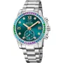 Jaguar Connected J980/6 watch with Green dial and a watch case of 37 mm in diameter and a Metallink in Silver