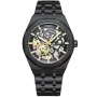 Kensington Skeleton K0060 watch with Black dial and a watch case of 44 mm in diameter and a Metallink in Black