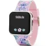 Accutime Lilo & Stich LED Watch P001617 watch with Black dial and a watch case of 35 mm in diameter and a Rubber in Pink, Purple