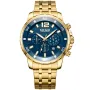 Megir Optic 2068G-02 watch with Blue dial and a watch case of 45 mm in diameter and a Metallink in Gold