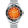 Edox SkyDiver Neptunian Orange 80120-3NM-ODN watch with Orange dial and a watch case of 44 mm in diameter and a Metallink in Silver