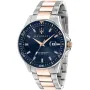Maserati Sfida R8853140003 watch with Blue dial and a watch case of 44 mm in diameter and a Metallink, Two-Tone in Rose Gold, Silver