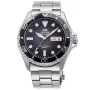 Orient Kamasu Mako III Diver Automatic RA-AA0810N watch with Black dial and a watch case of 42 mm in diameter and a Metallink in Silver