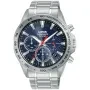 Lorus Sports Chronograph Solar RZ503AX9 watch with Blue dial and a watch case of 44 mm in diameter and a Metallink in Silver