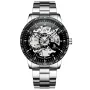 IK Colouring Skeleton S109 watch with Black dial and a watch case of 42 mm in diameter and a Metallink in Silver
