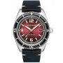 Spinnaker Fleuss Oxblood SP-5055-07 watch with Red dial and a watch case of 43 mm in diameter and a Leather in Black