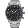 Seiko Chronograph SSB413P1 watch with Black dial and a watch case of 43 mm in diameter and a Metallink in Silver